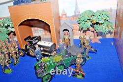 WWII Britains cast soldiers. HQ parade/Corgi Bentley/ford tanker. Unique tin
