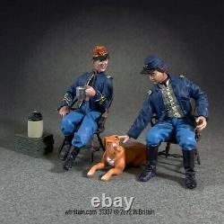 W Britain 31307 ACW Good Friends & Conversation 2 Seated Union Officers & Dog