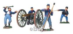 W Britain Acw #17779 Union Artillery Set No. 1 12 Pound Napoleon + Crew Retired