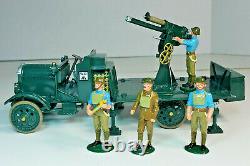 W Britain Britains Premier WWI 41036 Thornycroft Lorry Anti-Aircraft Gun 4 Men