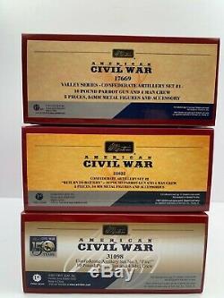 W. Britain Confederate Artillery Set Lot, Includes 17669, 31032, and 31098