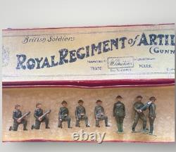 W. Britain Lead Soldiers Royal Regiment of Artillery Set with Box 1930s