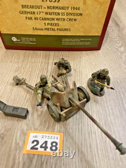 W Britain Wwi Breakout Normandy 1944 German 17th Pak 40 Cannon & Crew 17659 54mm