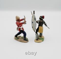 W Britains 20199 Ukulwa Nokufa Zulu Warrior British 24th Foot Hand-To-Hand MIB