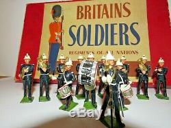 W Britains Band of the Royal Marines 1946 Set 1291 ROAN Label Box 12 Figures