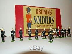 W Britains Band of the Royal Marines 1946 Set 1291 ROAN Label Box 12 Figures