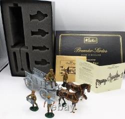 W Britains Metal Toy Soldiers Horse Drawn G. S. Wagon 4 Man A. S. C Team 8920