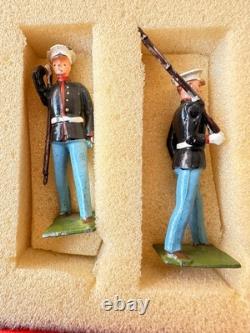 W Britains Post War 1948 Set 228 U. S. Marines with White Caps Original Paint