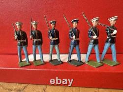 W Britains Post War 1948 Set 228 U. S. Marines with White Caps Original Paint