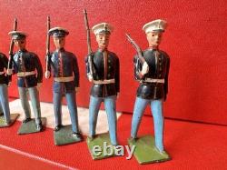 W Britains Post War 1948 Set 228 U. S. Marines with White Caps Original Paint