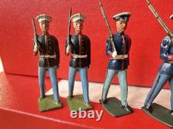 W Britains Post War 1948 Set 228 U. S. Marines with White Caps Original Paint