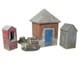 William Britain 17861 Smokehouse With Well, Outhouse & Woodpile In Damaged Box