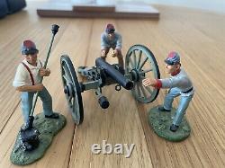 William Britain Confederate Artillery gun crew (3 Figures) + 3 Ordinance cannon
